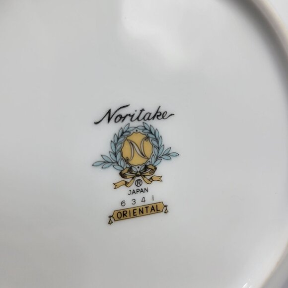 Vtg Noritake Oriental 6341 Bamboo Design Salad Bowls Gold Trim Japan Set Of 2 - Picture 5 of 10